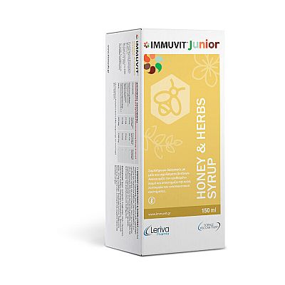 Leriva Pharma Immuvit Junior Σιρόπι για Παιδιά Μέλι 150ml