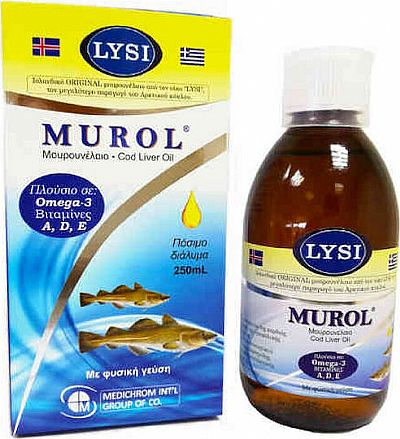 Medichrom Murol Μουρουνέλαιο  250ml,φυσική γεύση