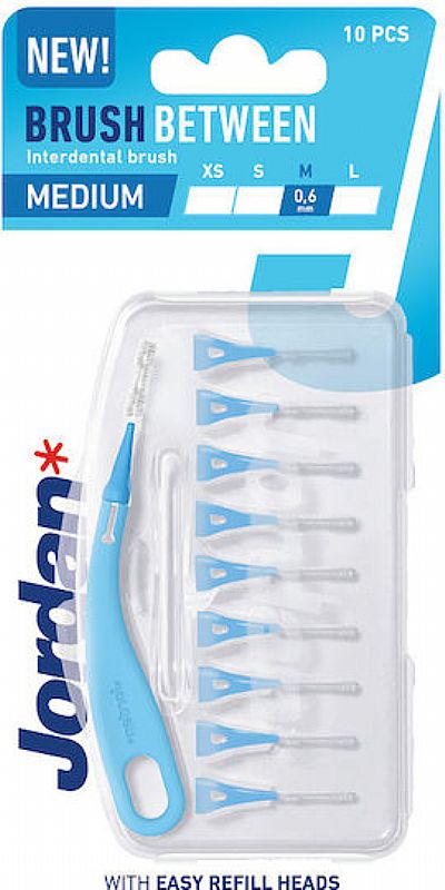 Jordan Μεσοδόντια Βουρτσάκια Μπλε medium 0,6mm 10Τεμάχια