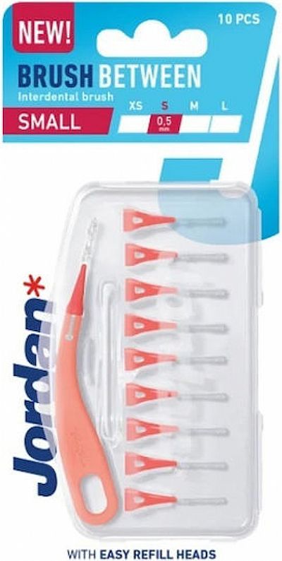 Jordan Μεσοδόντια Βουρτσάκια Κόκκινο small 0,5mm 10 Τεμάχια