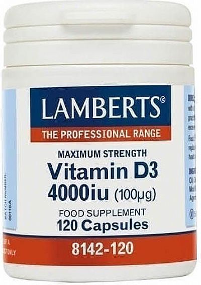 Lamberts Vitamin D3 ,4000iu, 120 κάψουλες
