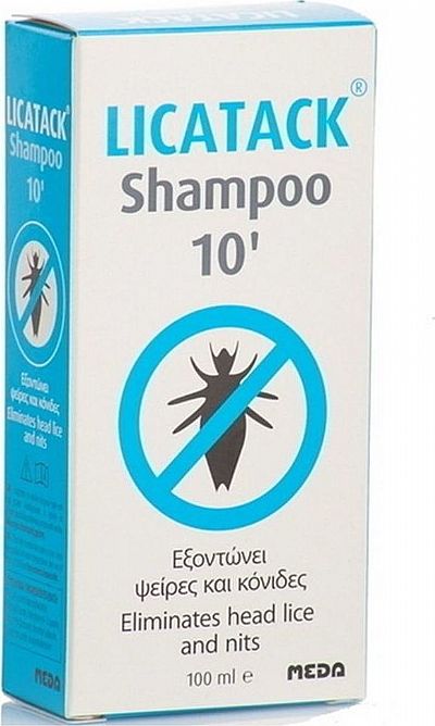 Licatack Shampoo 10', 100ml,Αποτελεσματικό σαμπουάν 10 λεπτών.Eξοντώνει ψείρες και κόνιδες.
