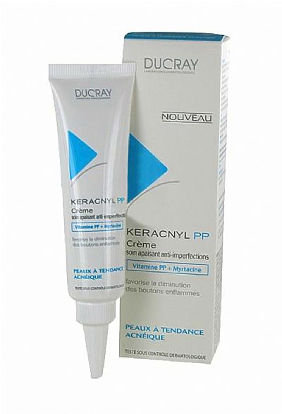 Ducray Keracnyl PP Καταπραϋντική Κρέμα Προσώπου / Δέρμα με Τάση Ακμής. 30ml 