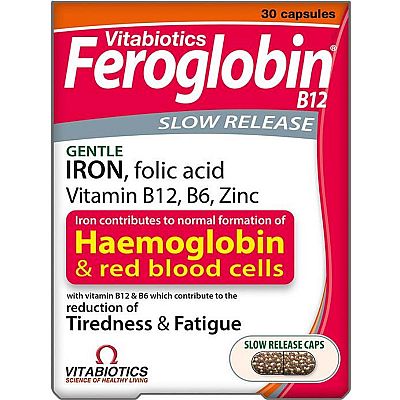 Vitabiotics Feroglobin Slow Release ,30κάψουλες 