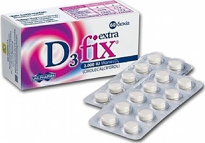 Uni-Pharma D3 Fix EXTRA 2000iu Vitamin D3 ,60 ταμπλέτες 