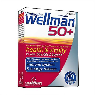 Vitabiotics Wellman 50+ Πολυβιταμίνη για ʼνδρες άνω των 50 ετών 30 ταμπλέτες